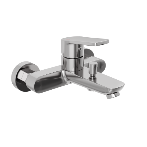 Смеситель для ванны и душа Abelsberg Lineara UNF25747CH, глянцевый хром