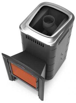 Банная печь Тунгуска 2017 Inox Витра ТО антрацит