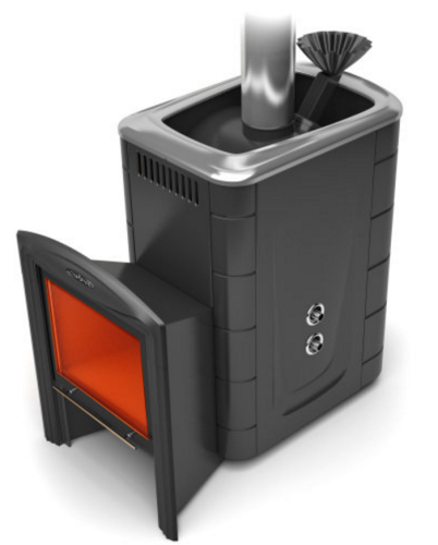 Банная печь Гейзер 2014 Inox Витра ЗК ТО антрацит Термофор