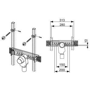 Монтажный комплект с сифоном для установки раковины TECEprofil 9020034
