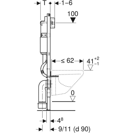 Инсталляция Geberit Duofix для подвесного унитаза, 112 см, со смывным бачком скрытого монтажа Delta 12 см, смывная клавиша Delta51 458.125.11.1