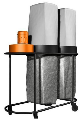 Пылеулавливающий агрегат ПУАД-2000П с рукавным фильтром, на 380В, передвижной