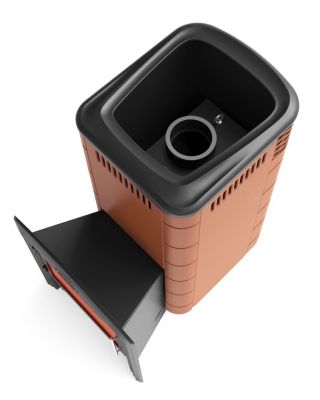 Банная печь Каронада XXL Heavy Metal Витра терракота