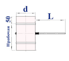 Шибер поворотный D=115(1.0) нерж.304