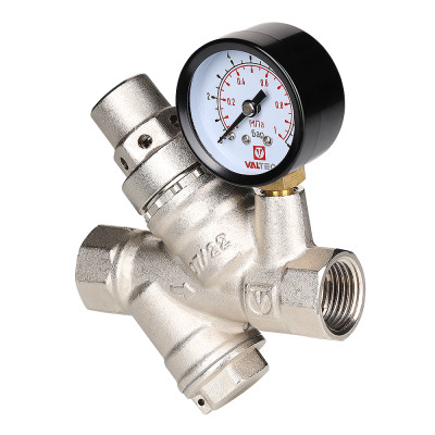 Редуктор давления Valtec с фильтром и манометром от 2 до 5 бар 3/4" VT.082.N.05