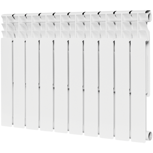 Биметаллический радиатор Rommer Optima Bm 500 - 10 секции, боковое, белый RAL9016