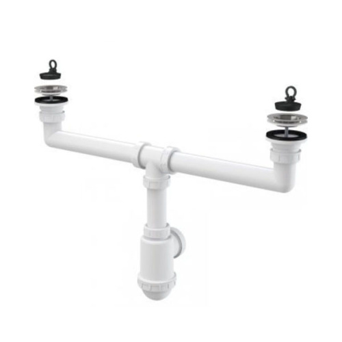 Сифон Alcaplast для сдвоенной мойки с нержавеющими решетками d 70 мм A449-DN50/40
