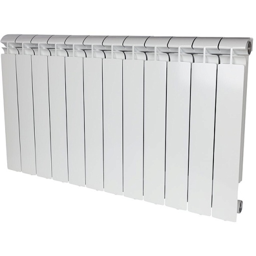 Алюминиевый радиатор STOUT ALPHA 500 - 12 секций, боковое, белый RAL 9016