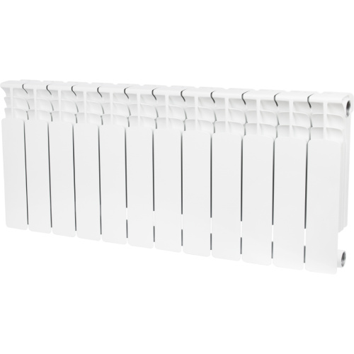 Биметаллический радиатор STOUT Space 350 - 12 секций, боковое, белый RAL 9016