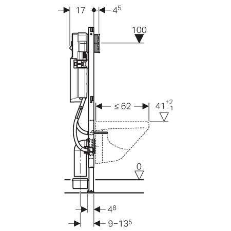 Инсталляция для унитаза Geberit Duofix бачок Sigma, узкая 111.361.00.5