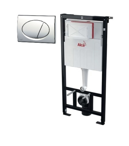 Инсталляция для унитаза 3 в 1 Alcaplast Sádromodul рама AM101/1120, кнопка M71, крепеж