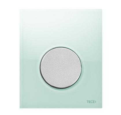 Смывная клавиша для писсура TECE loop 9242652  стекло зеленое, клавиша хром матовый