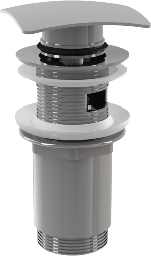 Выпуск Alcaplast  5/4", для раковины, механизм click/clack, с квадратной заглушкой, цельнометаллический A393