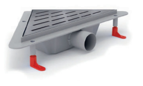 Угловой трап для душа MIANO с решеткой MEDIUM матовая, боковой слив