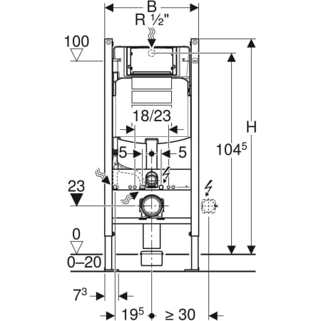 Инсталляция Geberit Duofix для подвесного унитаза, 112 см, со смывным бачком скрытого монтажа Sigma 12 см 111.362.00.5