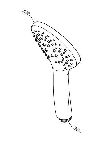 Лейка ручного душа 110 мм 3 режима Am.Pm Gem F0290100 хром