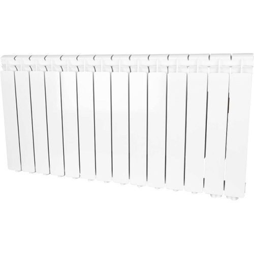 Алюминиевый радиатор STOUT Bravo 500 - 14 секций, нижнее справа, белый RAL 9010