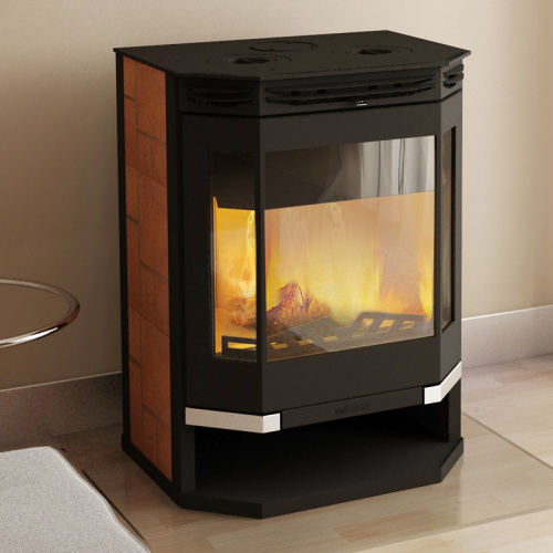 Печь-камин Мета «Ангара-12» с чугунной вар. плитой, 12 кВт