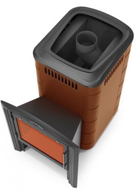 Банная печь Тунгуска 2017 Inox Витра терракота