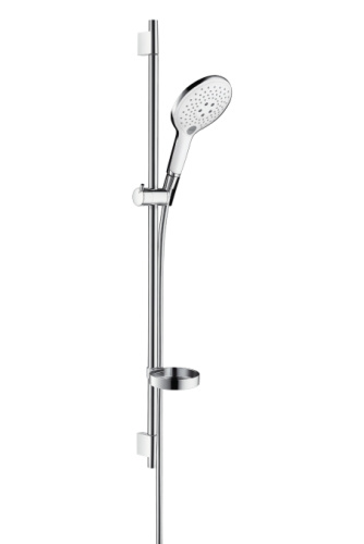 Душевой набор Hansgrohe Raindance Select S 150 3jet штанг 90см, с мыльницей, хром/белый 27803400