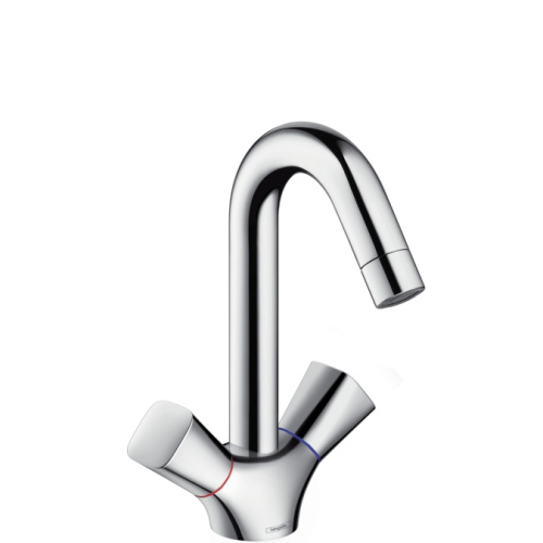 Смеситель для раковины Hansgrohe Logis 71222000 хром, двухвентильный, донный клапан