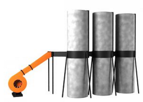 Пылеулавливающий агрегат ПУАД-3000П с рукавным фильтром, на 380В, передвижной