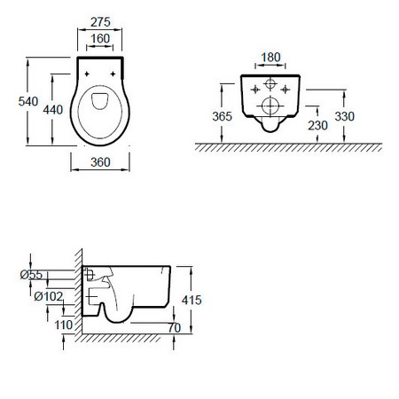 Унитаз подвесной  Jacob Delafon Formilia E4773-00 белый 360х345х540