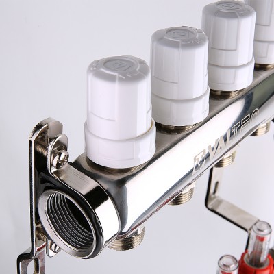 Коллектор отопления Valtec 1"нерж., 11x3/4"ЕК с расходомерами VTc.586.EMNX.0611