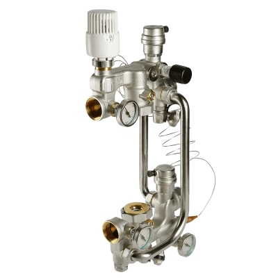 Насосно-смесительный узел VT.COMBI.0.180 с термоголовкой, без насоса, монтажная длина насоса 180 мм