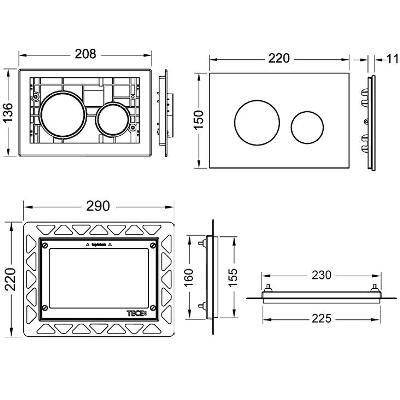 Панель для клавиш смыва TECE loop modular 9240674  стекло, чёрный Alape и Emco