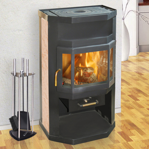 Печь-камин Мета «Ока», с чугунной варочной плитой