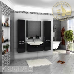 Тумба Акватон Ария 80 черный, подвесная 1A141701AA950