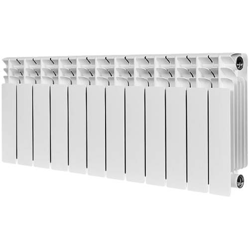 Биметаллический радиатор STOUT TITAN 350 - 12 секций, боковое, белый RAL 9016