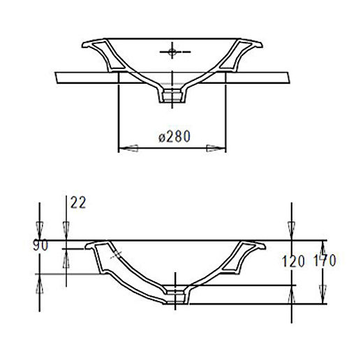 Раковина накладная Jacob Delafon Ronde E1183-00 белый 470х170х470