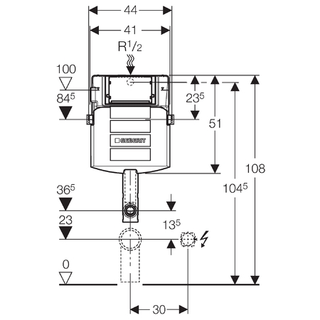 Смывной бачок Geberit Sigma 12см UP320 скрытий монтаж 109.300.00.5
