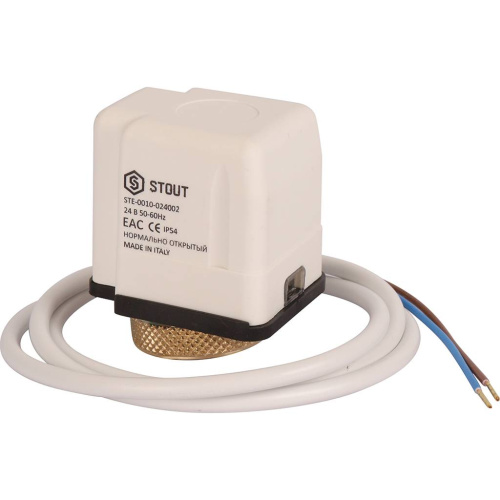 Электротермический сервопривод 24В нормально открытый Stout