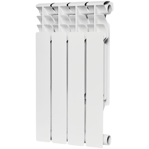 Биметаллический радиатор Rommer Plus Bm 500 - 4 секции, боковое, белый RAL9016