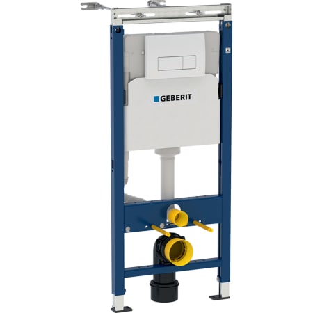 Инсталляция Geberit Duofix для подвесного унитаза, 112 см, со смывным бачком скрытого монтажа Delta 12 см, смывная клавиша Delta51 458.125.11.1
