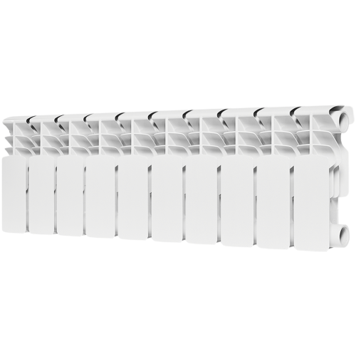 Биметаллический радиатор Rommer Plus Bm 200 - 10 секций, боковое, белый RAL9016