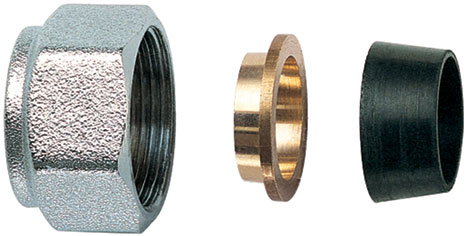 Концовка для медных труб 15мм, с накидной гайкой М24х19 FAR