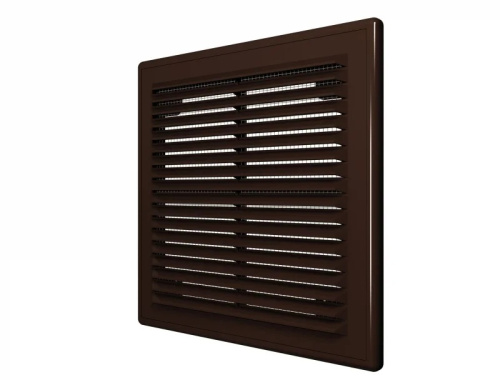 1825Р кор, Решетка ЭРА вентиляционная разъемная с сеткой 183х253, коричневая