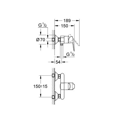 Смеситель для душа Grohe BauEdge 23333000 Хром