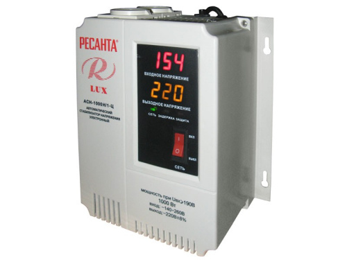 Стабилизатор напряжения Ресанта Lux АСН-1000Н/1-Ц с розеткой, однофазный