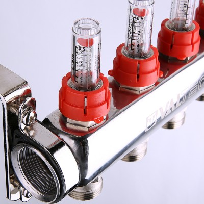 Коллектор отопления Valtec 1"нерж., 11x3/4"ЕК с расходомерами VTc.586.EMNX.0611