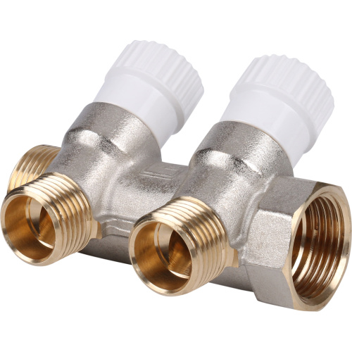 Коллектор 2 выхода STOUT 3/4"x1/2" с вентилями SMB 6851 341202