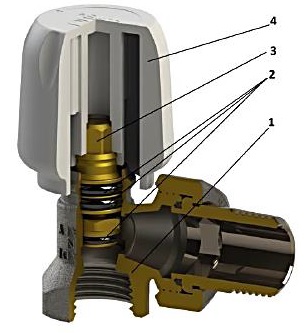 Клапан ручной Stout терморегулирующий с неподъемным шпинделем, угловой 1/2" SVRS-1152-000015