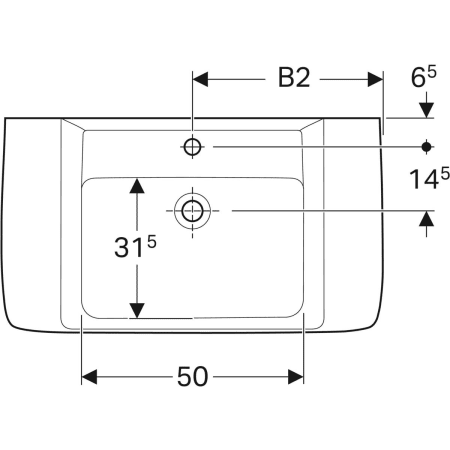 Раковина Geberit Renova Plan с полкой 122100000