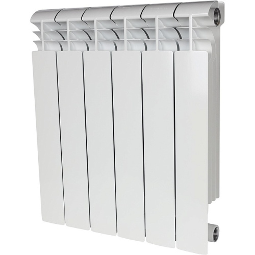 Алюминиевый радиатор STOUT VEGA 500 - 6 секции, боковое, белый RAL 9016