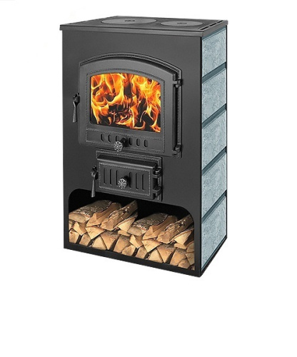 Печь-Камин ВЕЗУВИЙ ПК-03 (224) с плитой "Везувий В3" (Талько-хлорит)