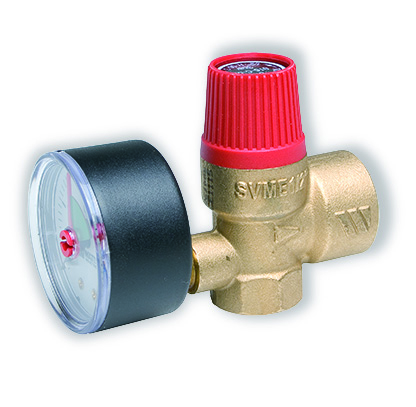 Предохранительный клапан с манометром Watts SVM 3 бар 1/2"x3/4" для отопления 10004648